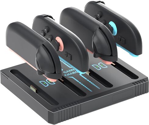 قاعدة شحن لأجهزة تحكم Nintendo Switch 2 Joy-Con - حامل تخزين منظم لملحقات Switch 2، تصميم ثنائي الاتجاه، مؤشرات LED وحماية من الشحن الزائد in Saudi Arabia