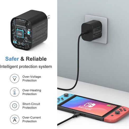 Switch 2 Charger - 60w Charger for Nintendo Switch 2/1，20V 3A PD3.0 Fast Charging Power Supply with 6.6FT USB C Cord Compatible with Switch/OLED/Lite/Steam Deck - Support 4K TV Mode in Saudi Arabia