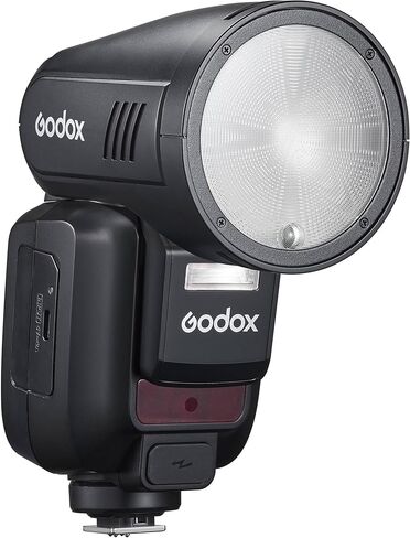 فلاش Godox V100 بقوة 100 واط على الكاميرا لنيكون مع شاشة لمس كاملة الألوان مقاس 2.3 بوصة، ومزامنة لاسلكية مدمجة 2.4 جيجا، وبطارية قوية (أسود) in Saudi Arabia