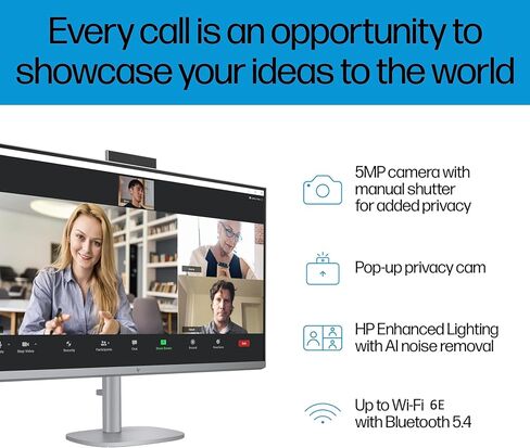 HP OmniStudio X AI PC All-in-One 31.5" IPS 4K UHD Display (Intel Ultra 7-256V, 16GB LPDDR5X, 1TB SSD, Intel Arc 140V, WiFi 6E, Webcam, Bluetooth 5.4, Win 11 Home) w/DKZ USB Port Expander in Saudi Arabia