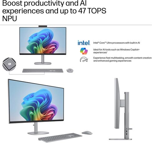 HP OmniStudio X AI PC All-in-One 31.5" IPS 4K UHD Display (Intel Ultra 7-256V, 16GB LPDDR5X, 1TB SSD, Intel Arc 140V, WiFi 6E, Webcam, Bluetooth 5.4, Win 11 Home) w/DKZ USB Port Expander in Saudi Arabia