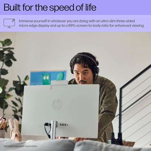HP 24 23.8" FHD Touchscreen All-in-One Desktop Computer for Office, Latest 13th Gen Intel Octa-Core CPU (Beats i5-6360U), 32GB RAM, 1TB PCIe SSD, HDMI, Wi-Fi, Bluetooth, Business AIO, Windows 11 in Saudi Arabia