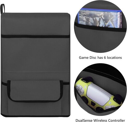 Linkidea PS5 Controller Storage Pocket Protective, Nylon Dust Cover for Game Console, Skin Cover Anti Scratch Protector Sleeve Compatible with Playstation 5 Console (Grey) in Saudi Arabia