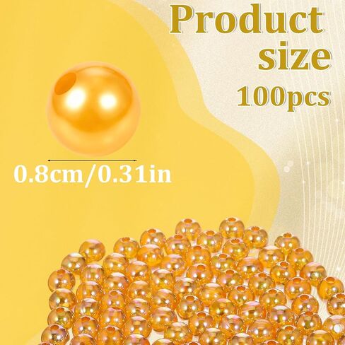 100 Pcs Fishing Beads Saltwater 8mm Steelhead Beads Freshwater Holographic Bead for Fishing Rigs Lure Making and Tackle in Saudi Arabia