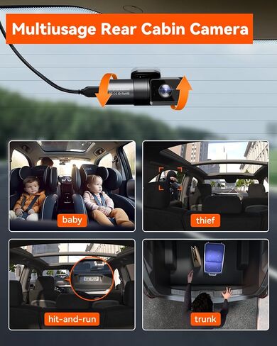 Vantrue N5 4 Channel WiFi 360° All Sides Dash Cam, STARVIS 2, IR Night Vision, 2.7K+1080P*3 Front Rear Inside Dashcam, Voice Control, GPS, 24 Hours Buffered Parking Mode Dash Camera(Renewed) in Saudi Arabia