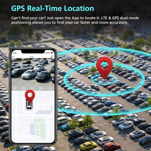 كاميرا داش خلوية 4G LTE للسيارات، كاميرا داش مزدوجة بدقة 4K كاملة الوضوح أمامية وخلفية بزاوية واسعة 170 درجة، جهاز تعقب GPS مضاد للسرقة، رؤية ليلية، تنبيهات في الوقت الفعلي مع بطاقة 64 جيجابايت، وضع ركن السيارة على مدار الساعة طوال أيام الأسبوع in Saudi Arabia