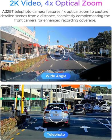 VIOFO A329T 4K 3 Channel Dash Cam, 4K Front + 2K Telephoto + 2K Rear, Power Saving Parking Mode, Wi-Fi 6 App Control, All-Channel STARVIS 2 Sensors, Supports up to 4TB SSD Storage in Saudi Arabia