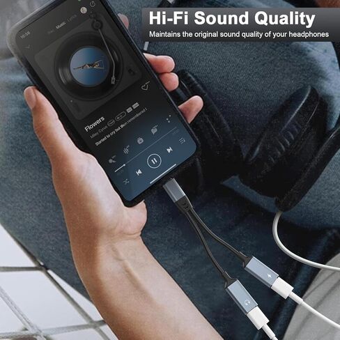 Apple MFi Certified Dual Lightning Splitter for iPhone/Pad - Audio & Charge Adapter Dongle,Supports Charge, Sync, Music Control in Saudi Arabia