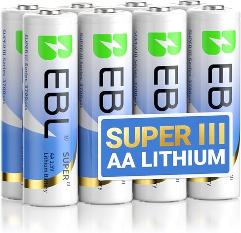 EBL AA Lithium Batteries 3700mAh, 8 Pack Non-Rechargeable 1.5V Longest Lasting Double A Battery Upgraded Super Ⅲ Lithium AA Batteries for Blink Camera, Doorbell, Smart Lock Deadbolt in Saudi Arabia