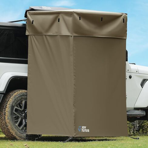 JOYTUTUS Shower Tent with Roof for Car Camping, Full Privacy Protection, Dry and Wet Separation with Pockets, 1000D Waterproof Awning Shower Tent, Heavy-Duty Stakes, Outdoor Shower for Overland SUVs in Saudi Arabia