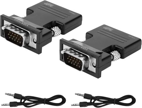 HDMI to VGA Adapter, Ultra Small Plug and Play Video Audio Adapter with 3.5mm Audio Output, for Computer Laptop Projector Monitor 1080P HD Support in Saudi Arabia