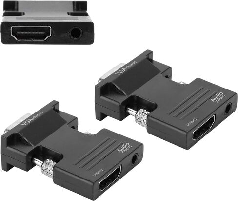 HDMI to VGA Adapter, Ultra Small Plug and Play Video Audio Adapter with 3.5mm Audio Output, for Computer Laptop Projector Monitor 1080P HD Support in Saudi Arabia