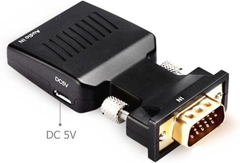 Yoidesu VGA to HDMI Adapter, 1080P Converter with 3.5mm Sound Cable, Active Male VGA to Female HD 1080P 60Hz for Computer Laptop Projector in Saudi Arabia