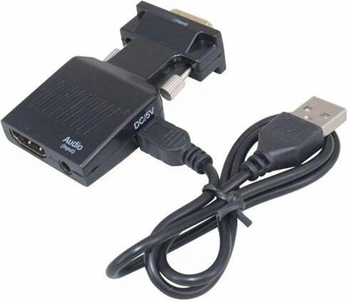 Yoidesu VGA to HDMI Adapter, 1080P Converter with 3.5mm Sound Cable, Active Male VGA to Female HD 1080P 60Hz for Computer Laptop Projector in Saudi Arabia