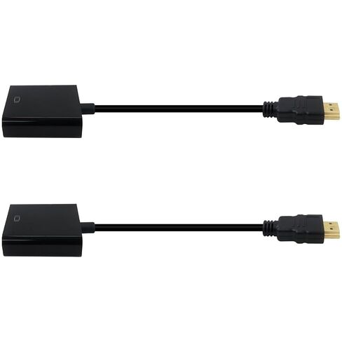 HDMI to VGA Adapter, Gold-Plated HDMI Male to VGA Female Converter Connector Signal Transmission, Computer/Laptop to Monitor/HDTV, up to 1080p Full HD, Pack of 2 by YTXXDEUS in Saudi Arabia
