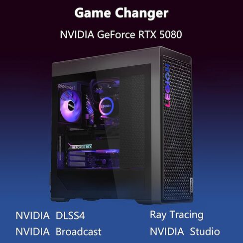 سطح المكتب Lenovo Legion Tower 7i Gen 10 المخصص للألعاب بالذكاء الاصطناعي | إنتل 24 نواة الترا 9 285K | 32 جيجابايت DDR5 2 تيرابايت SSD | GeForce RTX 5080 (ما يصل إلى 1801 بطاقة AI) | مروحة ARGB بمبرد سائل مقاس 360 مم بقدرة 850 وات PSU Win11 مع ملحق DLCA in Saudi Arabia