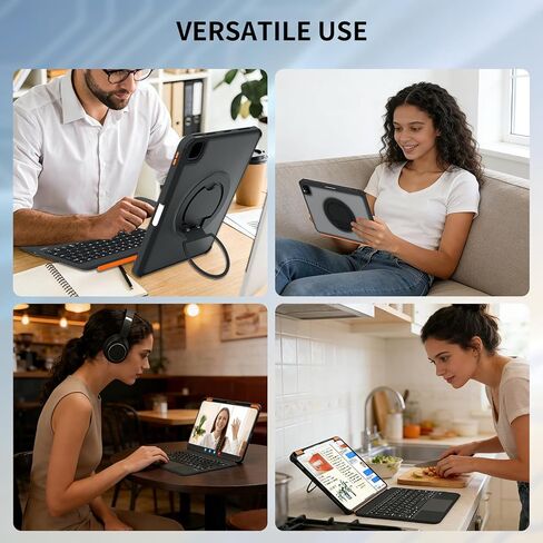 FanGoFast for iPad Case with Keyboard 11 Inch A16 10th Gen, Magnetic Detachable Keyboard Case 360°Stand, Backlit Keys with Touchpad (Black, for iPad 11/10/Air 5/4/11"(M2/M3) Pro 11" 4/3/2/1) in Saudi Arabia