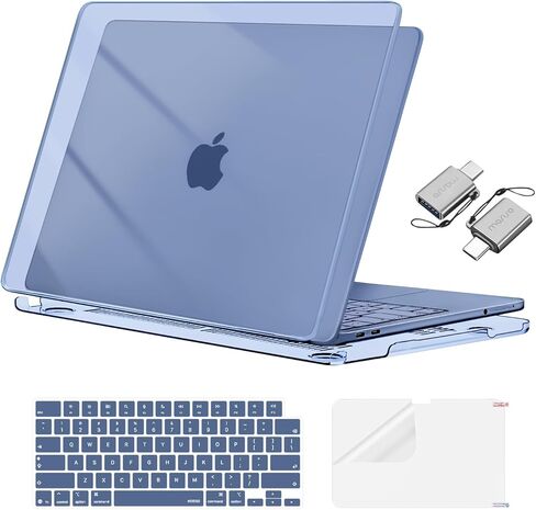 غطاء مقاوم للكسر من MOSISO متوافق مع حافظة MacBook Neo مقاس 13 بوصة إصدار 2026 موديل A3404 مع شريحة A18 Pro، غطاء صلب واقٍ وغطاء لوحة مفاتيح وفيلم شاشة ونوع C، شفاف كريستالي in Kuwait