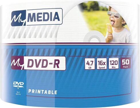 DVD‑R 16x 4.7GB, Pack of 50 Spindle, DVD Blanks Printable, 16x Burning Speed & Long Life, DVD-R Printable, DVD Empty, Blank DVD, Blanks DVD in Saudi Arabia