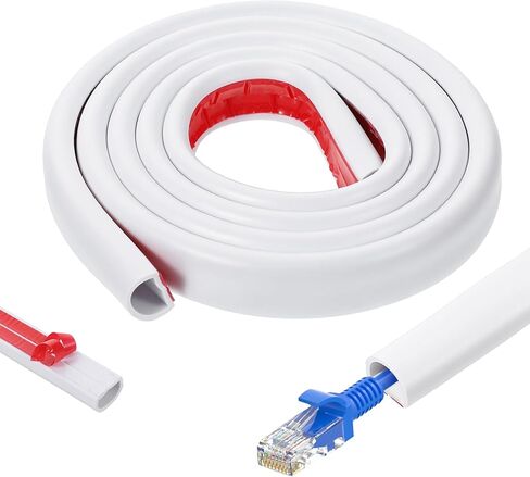 39" Cord Hider Raceway Kit for Wall Mounted TV, Adhesive One-Cord Cable Hider, Cord Covers Raceway Kit for Cords Management, Flexible Silicone Cable Concealer for Home Office,W 0.54" × H 0.39" in Saudi Arabia