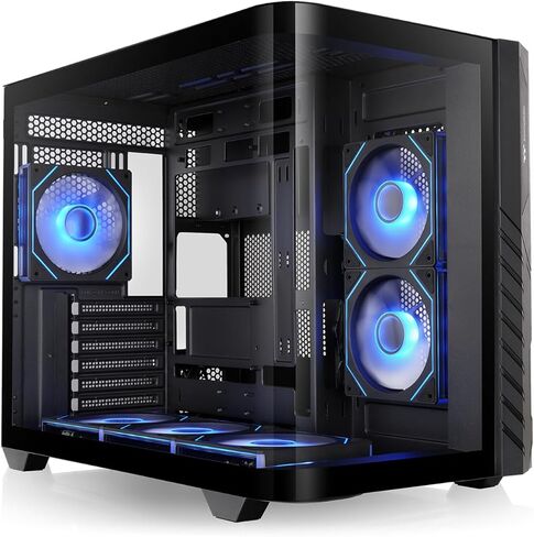 Thermaltake Vision 330 CR ARGB; Mid Tower; Curved Hinged TG panel; 6x120mm Infinity ARGB PWM Fans Included; 360mm Radiator Support; 420mm GPU Clearance; Hidden Connector Support;Black;CA-11V-00M1WN-00 in Saudi Arabia