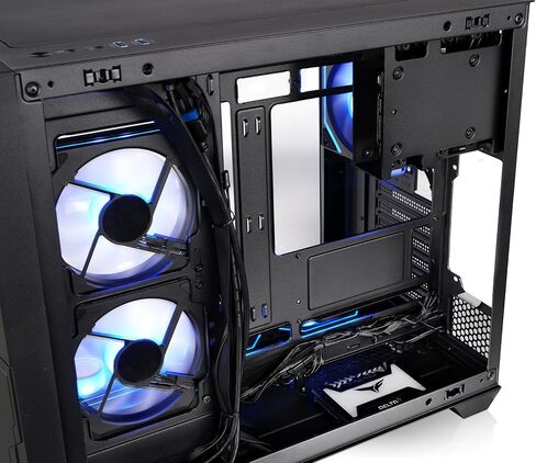 Thermaltake Vision 330 CR ARGB; Mid Tower; Curved Hinged TG panel; 6x120mm Infinity ARGB PWM Fans Included; 360mm Radiator Support; 420mm GPU Clearance; Hidden Connector Support;Black;CA-11V-00M1WN-00 in Saudi Arabia