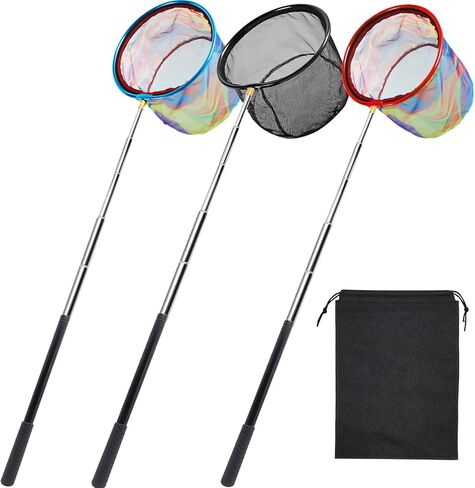 2 Packs Retractable Fishing Net Lightweight Landing Net for Youth Telescopic Fish Butterfly Catching Net for Outdoor Activities in Saudi Arabia