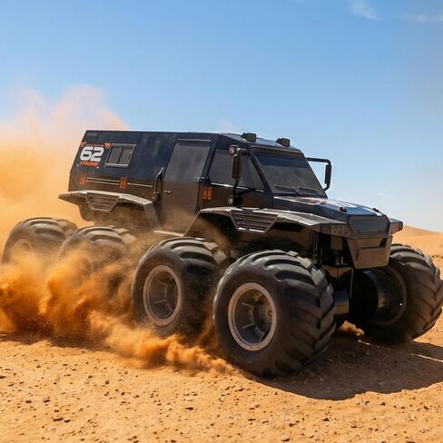 1:12 مقياس 8WD شاحنة برمائية تعمل بالتحكم عن بعد، 2.4G للطرق الوعرة مقاومة للماء كبيرة عن بعد للأولاد من سن 4 إلى 12 عامًا، ألعاب سيارات RC لجميع التضاريس للأطفال من عمر 7 8 9 10 11 12 عامًا للأولاد والبنات، هدية عيد ميلاد - أصفر in Kuwait