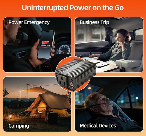 BESTEK عاكس الطاقة DC 12V إلى AC 110V - 200W منفذ محول قابس السيارة PD 30W USB-C & QC18W USB-A منفذ شحن سريع - شاحن سيارة ومحول ولاعة السجائر للهاتف والكمبيوتر المحمول - معتمد من ETL FCC in Saudi Arabia