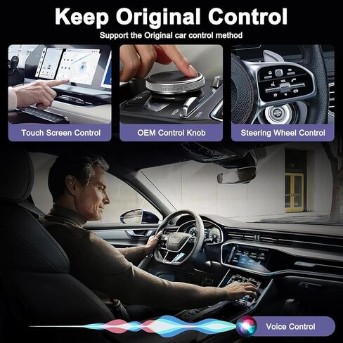Wireless Carplay Adapter, 2025 Upgrade Converts Wired to Wireless Adapter for iPhone, Auto Connect Dongle for Apple Car Play, Bluetooth No Delay Control for Cars from 2016 and iOS 10+, Silver in Saudi Arabia