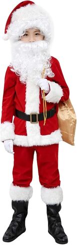 ELFJOY Children's Santa Suit Kids Christmas Halloween Costume Cosplay Set of 11 Pcs in Saudi Arabia
