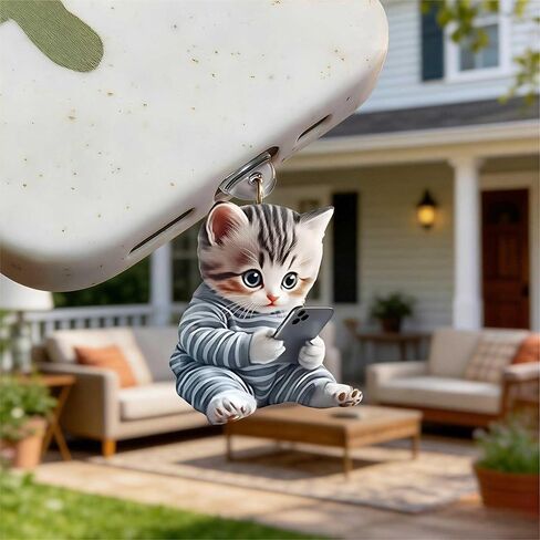 Cat with Smartphone Dust Plug Acrylic Charms for electronic products,Type-C Charging Port Dust Plugs Pendant Compatible with E-Reader Phone Tablet, Gift for Christmas, Birthday, Anniversary Day in Saudi Arabia