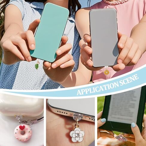 PH PandaHall 10 Styles Dust Plug Charm, Charms for Kindle Summer Theme Flowers Fruits Insects Charm Type C Charging Ports Phone Dust Plugs Pendants Protector Plugs for Phones Decoration Dustproof in Saudi Arabia
