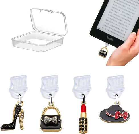 OPSFALCON Charms for Kindle, Dust Plug Charm Compatible with Kindle and Phone Type C Charging Ports, Type C/USB C Dust Plug, USB C Anti Dust Plug Cover, 4-PACK in Saudi Arabia