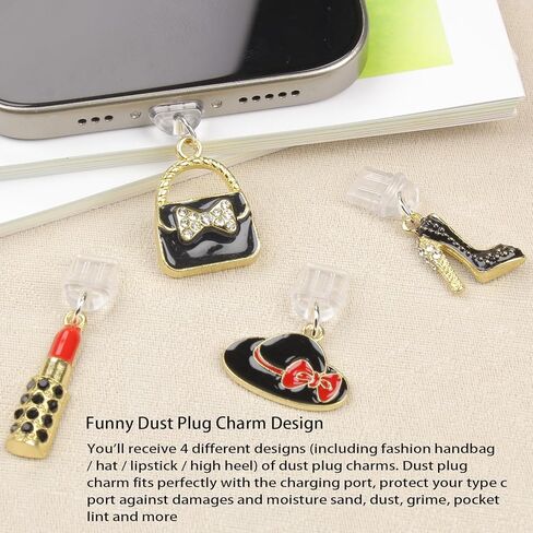 OPSFALCON Charms for Kindle, Dust Plug Charm Compatible with Kindle and Phone Type C Charging Ports, Type C/USB C Dust Plug, USB C Anti Dust Plug Cover, 4-PACK in Saudi Arabia