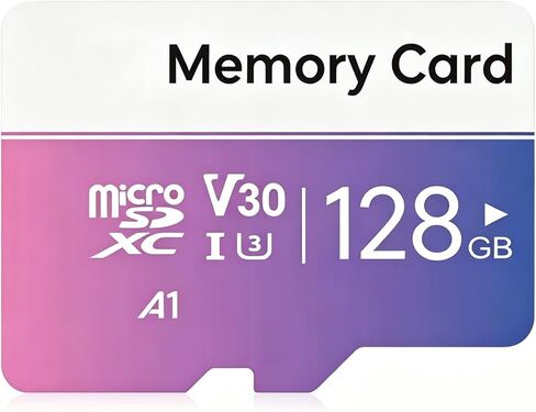 Micro Memory Card 128 GB with Adapter, C10/U3/UHS-I/A1 TransFlash Card, TF Card for Camera, Smartphone, Tablet, Drone(Blue2) in Saudi Arabia