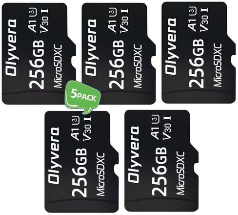 256GB Micro SD Card, MicroSDXC - UHS-I Memory Card with Adapter, A1, U3, V30, High Speed TF Card, Black, 256GB 3 Pack in Saudi Arabia