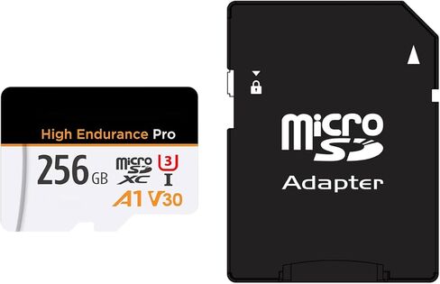 256GB Micro SD Card - microSDXC UHS-I High Speed Flash Memory Card with Adapter, 100MB/s Read, C10 U3 A2 V60, 4K UHD & Full HD Recording, Universal TF Card (White) in Saudi Arabia