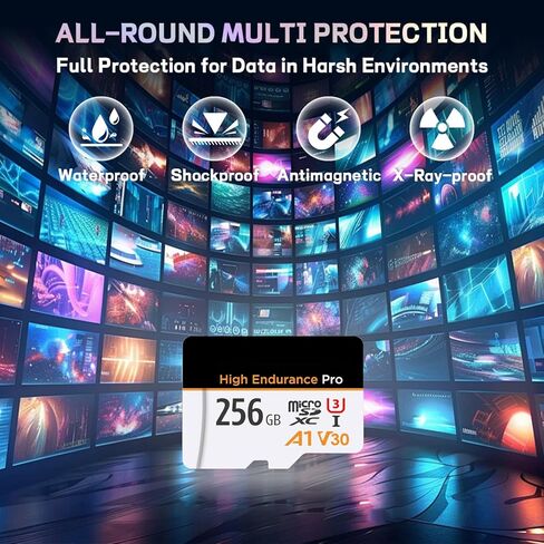 256GB Micro SD Card - microSDXC UHS-I High Speed Flash Memory Card with Adapter, 100MB/s Read, C10 U3 A2 V60, 4K UHD & Full HD Recording, Universal TF Card (White) in Saudi Arabia