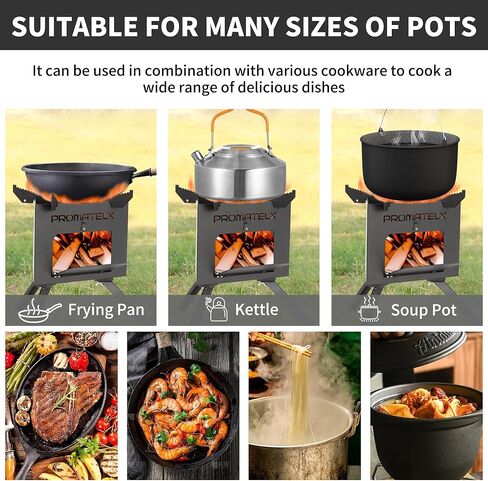 Portable Tripod Camping Stove,Wood-Burning Rocket Stove with Carry Bag, Ideal for Camping, Backyard Cooking & Outdoor Adventures in Saudi Arabia