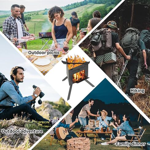Portable Tripod Camping Stove,Wood-Burning Rocket Stove with Carry Bag, Ideal for Camping, Backyard Cooking & Outdoor Adventures in Saudi Arabia