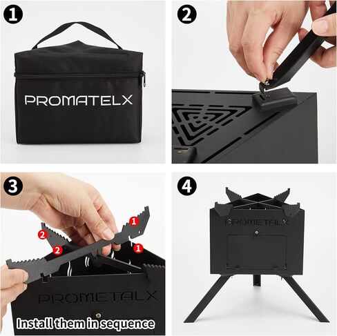 Portable Tripod Camping Stove,Wood-Burning Rocket Stove with Carry Bag, Ideal for Camping, Backyard Cooking & Outdoor Adventures in Saudi Arabia