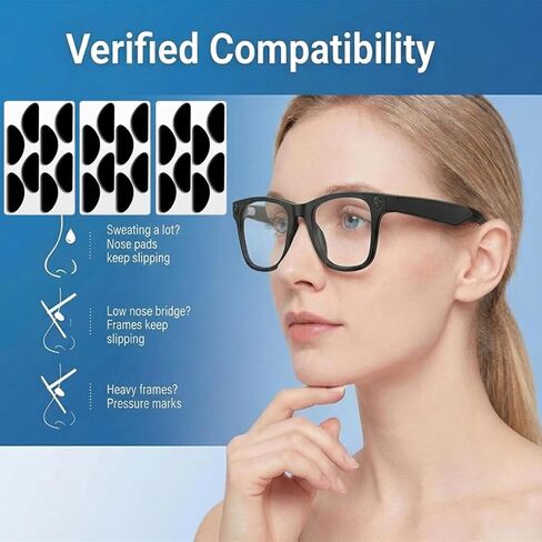 وسادات أنف بديلة متوافقة مع RayBan Meta Wayfarer RW4006/4008 & Gen 2 RW4012(53 مم و50 مم) وسادات أنف للنظارات، وسادات أنف بديلة مضادة للانزلاق، أسود (20 باريس) in Kuwait