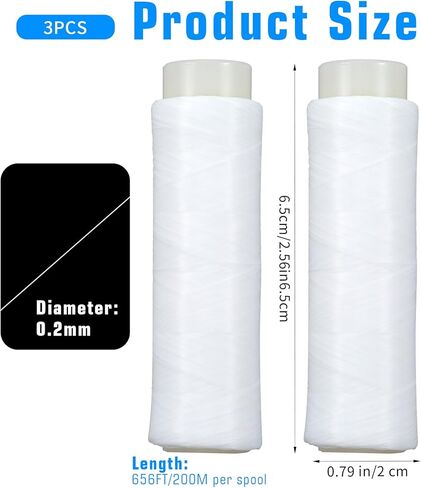 3 Pcs Fishing String, Clear Thread Invisible Elastic, Magic Thread for Fishing for Salmon Sturgeon Bass(Freshwater and Saltwater) in Saudi Arabia