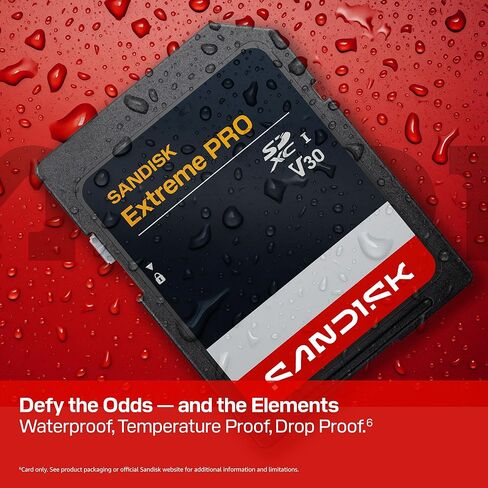 SANDISK 256GB Extreme PRO SD UHS-II V90 Memory Card - Up to 310MB/s Read speeds, up to 304MB/s Write speeds, 8K, IP68 Water and dust Resistant - SDSDXDE-256G-GN4IN in Saudi Arabia