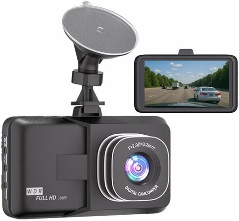 3-inch Dash Cam for Cars, 1080P HD car Camera, Wide-Angle Driving Recorder with Night Vision, Loop Recording, Video Motion Detection in Saudi Arabia