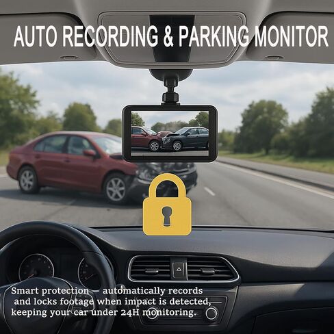 3-inch Dash Cam for Cars, 1080P HD car Camera, Wide-Angle Driving Recorder with Night Vision, Loop Recording, Video Motion Detection in Saudi Arabia