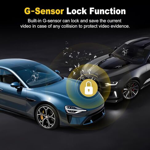 Dash Cam, 4K+2K Full HD Dash Cam Front and Rear, Dash Camera for Cars with Built-in 5GWiFi, 3.0" IPS Screen Dashcam, with 64GB Card, Night Vision, Loop Recording, G-Sensor, Parking Mode, Black in Saudi Arabia