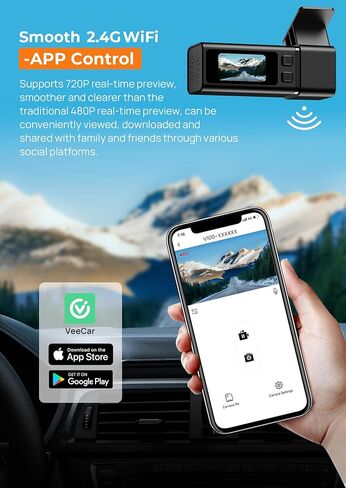 كاميرا Dash Cam 2.5K أمامية للسيارات مع التطبيق، WiFi Mini Dashcam شاشة IPS مدمجة، رؤية ليلية، مستشعر G، صوت ذكي، تسجيل حلقي، وضع انتظار 24 ساعة، بطاقة SD 32 جيجا متضمنة، دعم 256 جيجابايت كحد أقصى in Kuwait