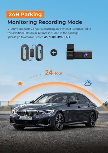 كاميرا Dash Cam 2.5K أمامية للسيارات مع التطبيق، WiFi Mini Dashcam شاشة IPS مدمجة، رؤية ليلية، مستشعر G، صوت ذكي، تسجيل حلقي، وضع انتظار 24 ساعة، بطاقة SD 32 جيجا متضمنة، دعم 256 جيجابايت كحد أقصى in Kuwait